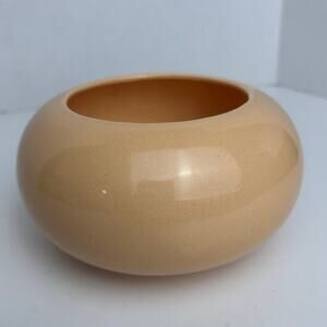 VTG MCM Round Ceramic Planter Salmon Pink